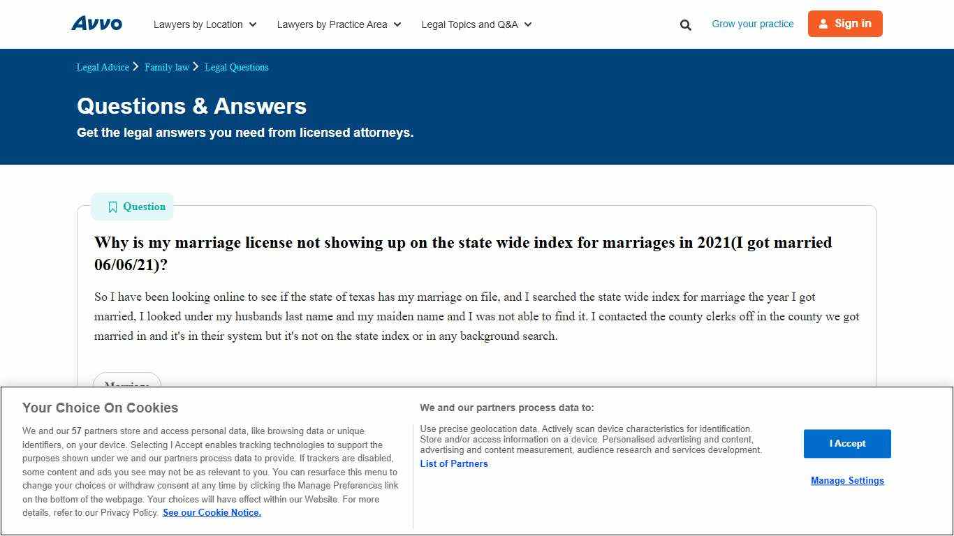 Why is my marriage license not showing up on the state wide index for marriages in 2021(I got married 06/06/21)? - Legal Answers